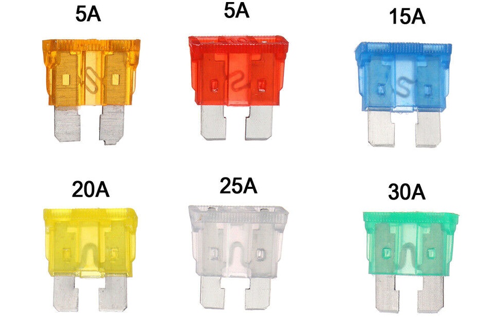 Автомобильные предохранители по цветам